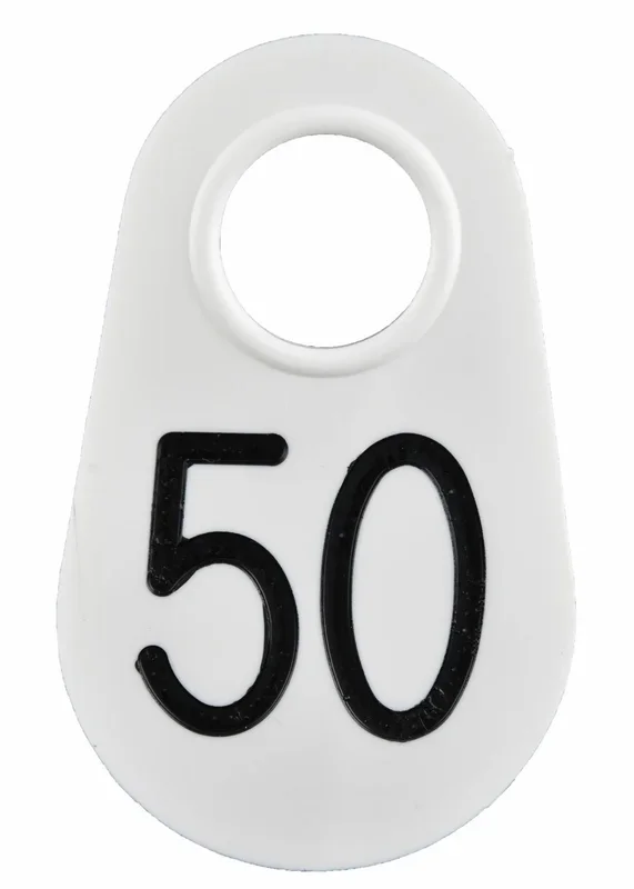 Bock’s Identi White Numbered Nylon Tags, 25 pk