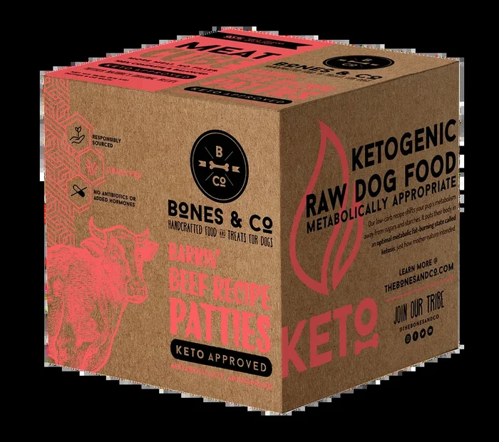 BONES & CO DOG BEEF PATTIES BULK BOX FROZEN 18LB