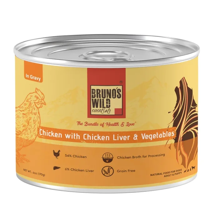 Bruno’s Wild Essentials Chicken with Chicken Liver & Vegetables Dog Wet Food