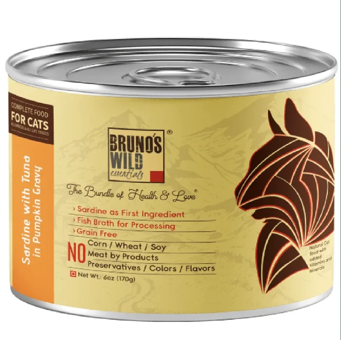 Bruno’s Wild Essentials Sardine with Tuna in Pumpkin Cat Wet Food