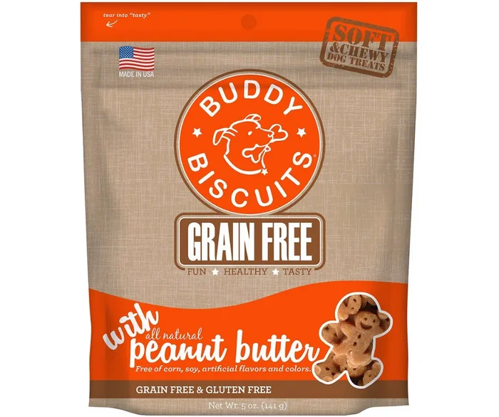 Buddy Biscuits – Grain Free Soft & Chewy Homestyle Peanut Butter Recipe Dog Treats