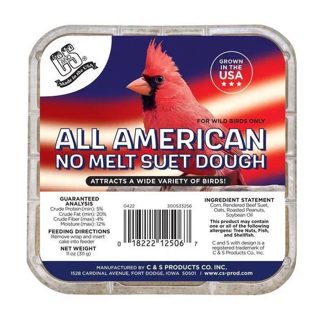C&S All American No Melt Suet Dough Corn/Peanut – 11 OZ