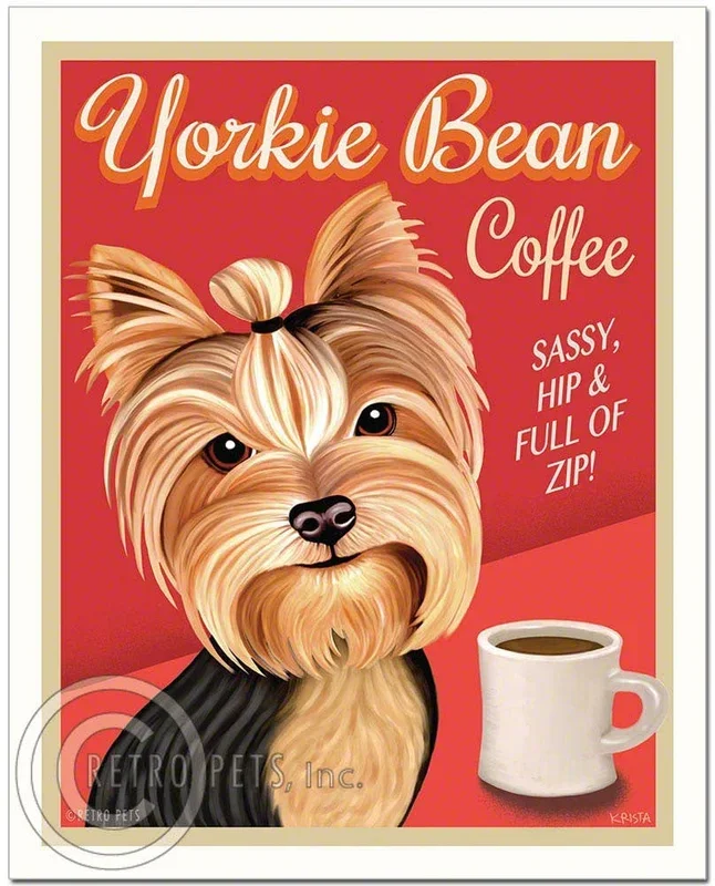 C-115 8×10 Print, Yorkshire Terrier “Yorkie Beans Coffee”