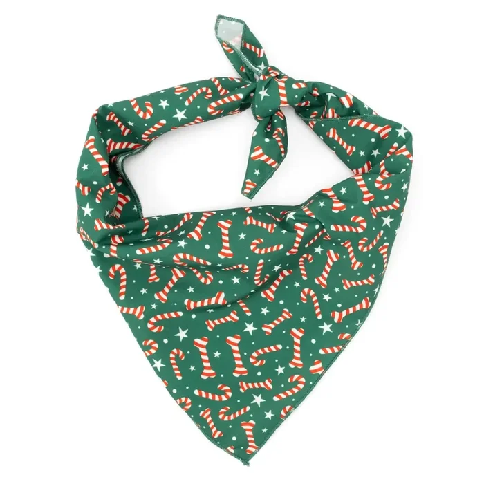 Candy Cane Bandana: Green / Small