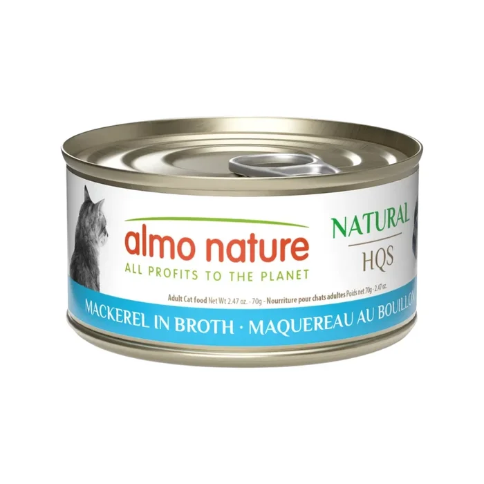 Canned Cat Treat – Natural HQS – Mackerel in Broth – Adult