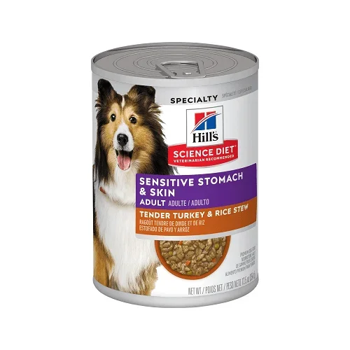 Canned Dog Food – Adult – Sensitive Stomach & Skin – Tender Turkey & Rice Stew – 12.5 oz