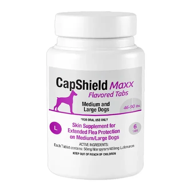 CapShield Maxx Flavored Flea Tabs for Dogs LG 46-90lbs, 6-Count