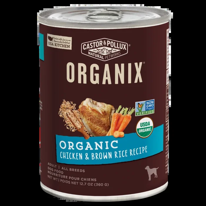 Castor and Pollux Organix Chicken and Brown Rice Formula Canned Dog Food