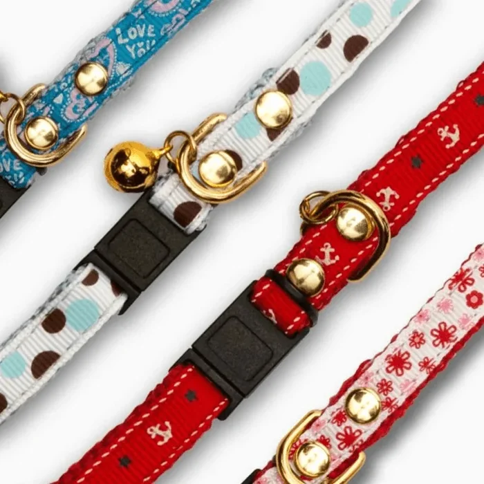 Cat Collar – Breakaway – Gold Rivets