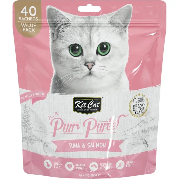 Cat Treat – Purr Purée – Value Pack – Tuna & Salmon – 15 g sachet, pack of 40