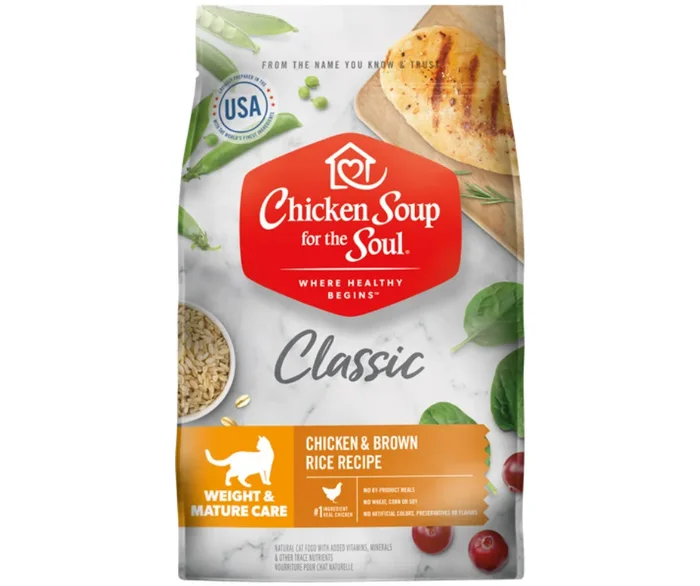 Chicken Soup for the Soul – All Breeds, Overweight Adult, Weight & Mature Care Chicken & Brown Rice Recipe Dry Cat Food