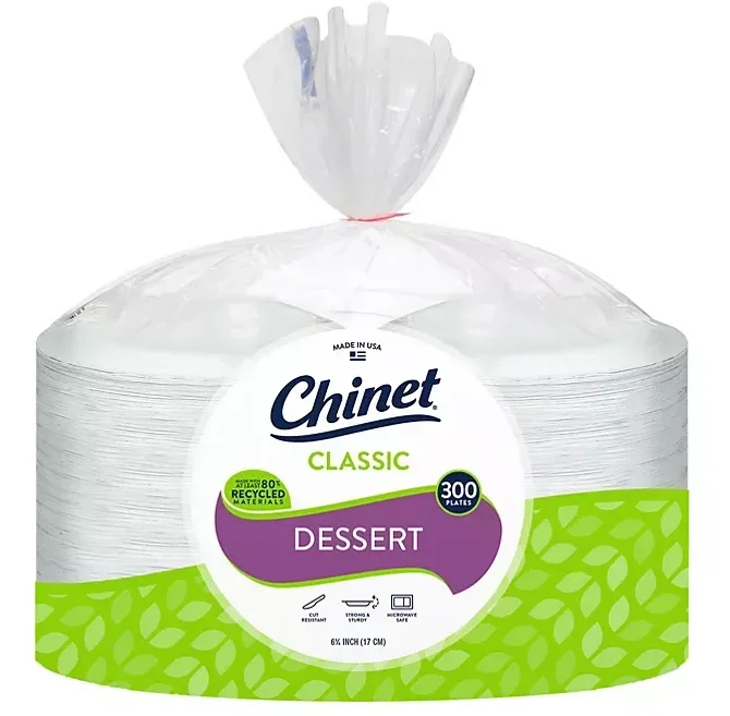 Chinet Classic White Appetizer & Dessert Plates, 6.75″ (300 ct.)