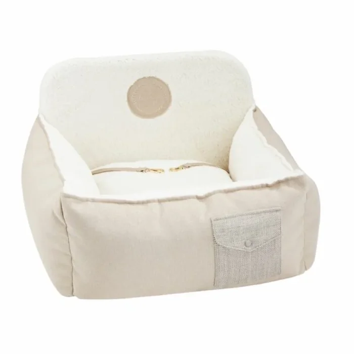 Chloe’s Home Car Bed Tallinn for Dogs and Cats (Ecru)