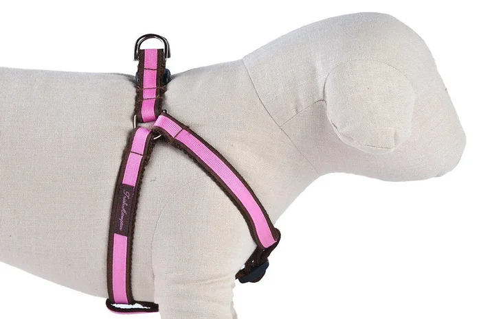 Chocolate/Hot Pink Stripe Dog Harness – 302