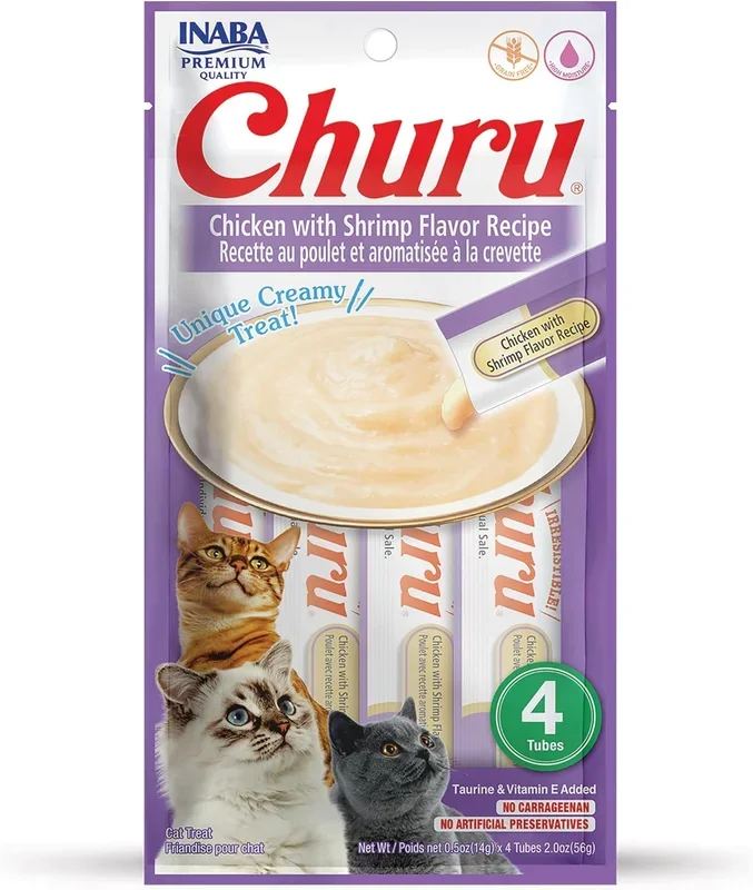 Churu Cat Treat Tube -Chicken Shrimp : 0.5oz 4 pack