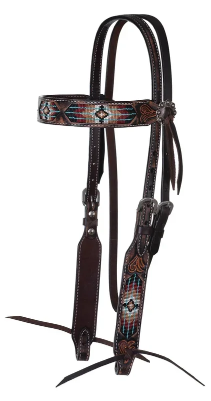 Circle Y Beaded Southwest Browband Headstall