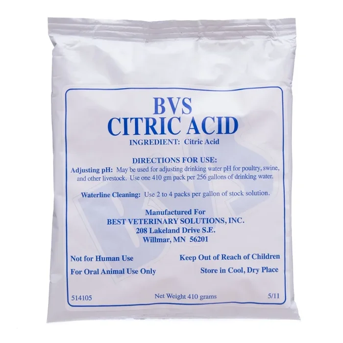 Citric Acid Soluble Powder for Poultry & Swine, 410 g Packet