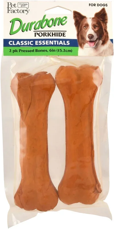 Classic Essentials Pressed Porkhide Durabone Chews, 2 pk
