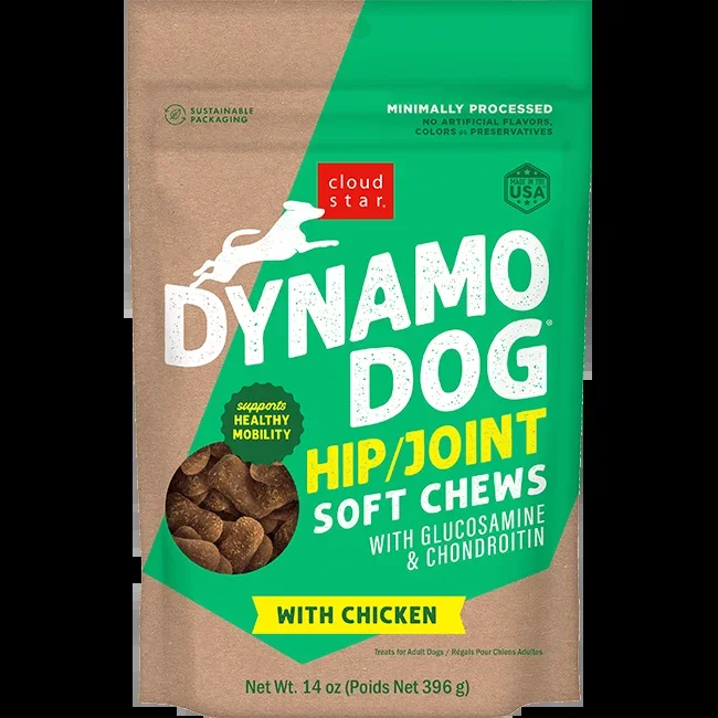 Cloud Star Dynamo Dog Soft Chews, Hip & Joint, Chicken Dog Treats, 14-oz Bag