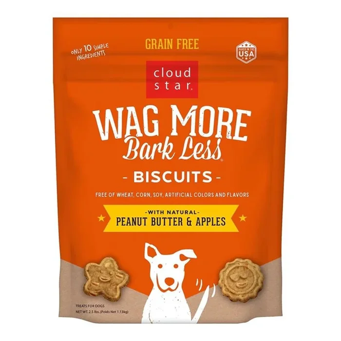 Cloud Star Wag More Bark Less Dog Grain Free Peanut Butter & Apple 2.5lb