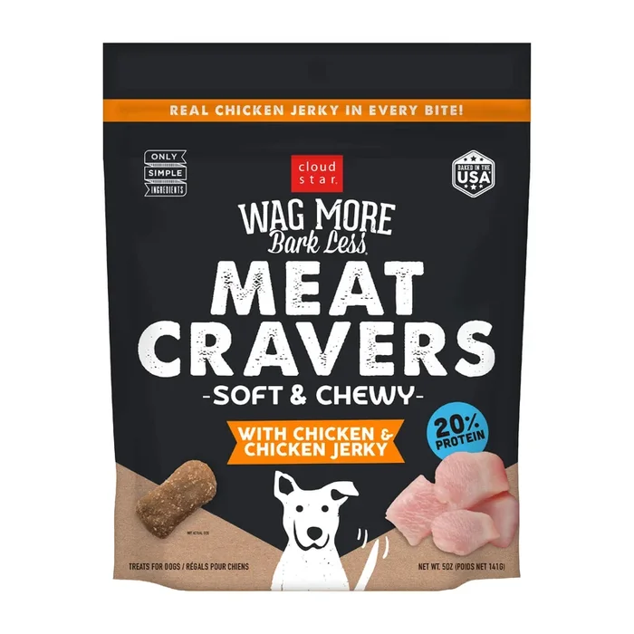 Cloud Star Wag More Bark Less, Meat Cravers, Soft Chew Dog Treats