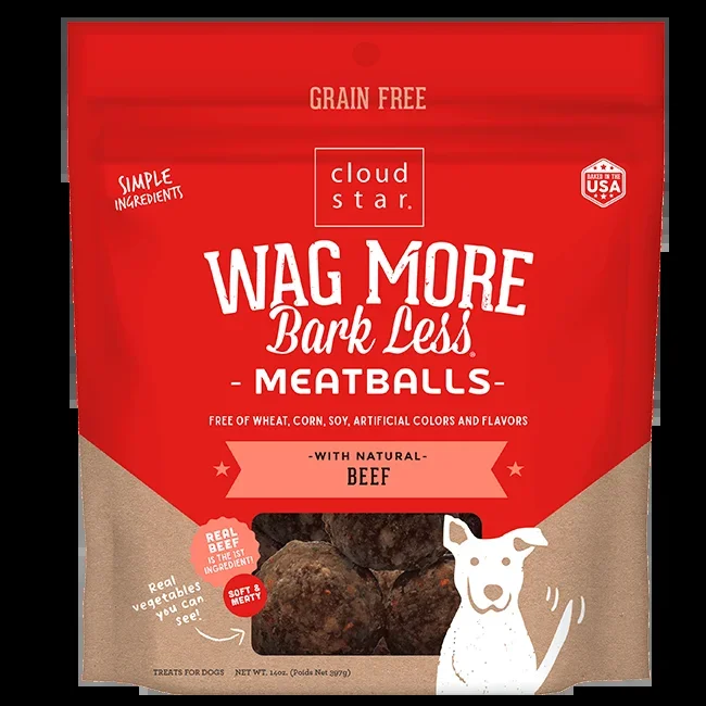 Cloud Star Wag More Bark Less Meatballs: Beef Dog Treats