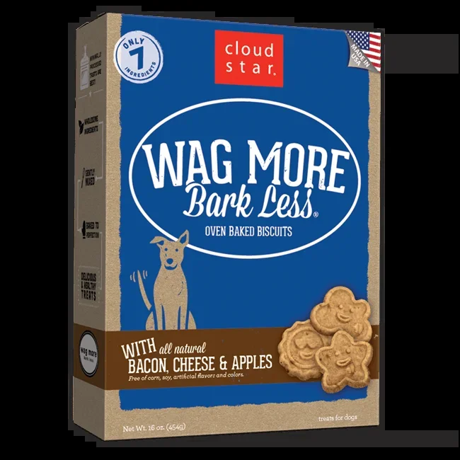 Cloud Star Wag More Bark Less Oven Baked Bacon, Cheese and Apple Dog Treats