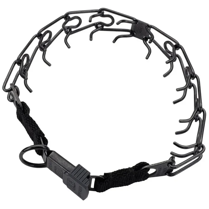Coastal Herm. Sprenger Black Stainless Ultra-Plus Dog Prong Training Collar with ClicLock 24″