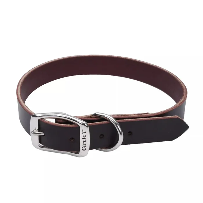 Coastal Pet Products Circle T Latigo Leather Town Dog Collar 3/8″ x 12″