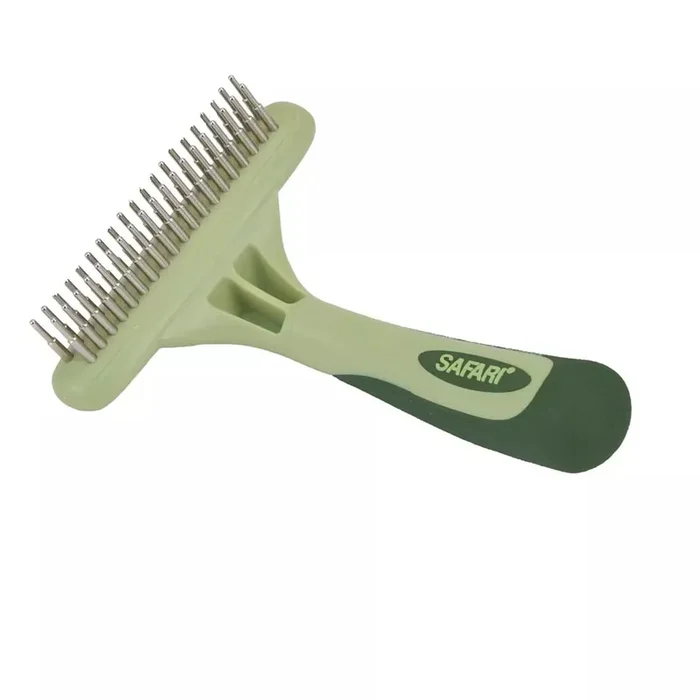 Coastal Pet Products Safari Dog Double Row Undercoat Rake with Rotating Pins (Medium/Large (6.25″ L X 4.25″ W))
