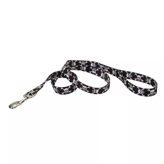 Coastal Pet Products Styles Dog Leash Black Skull 1″ x 6′