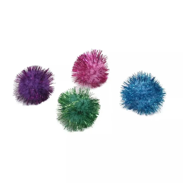 Coastal Pet Products Turbo Assorted Ball Cat Toys Glitter Pom 1.25″