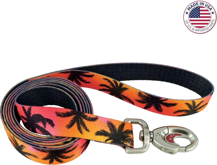 Coastal Sublime Adjustable Dog 6ft Leash – Palm Trees