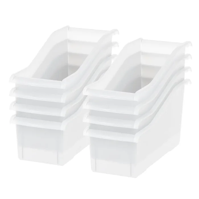 Connecting Book Bin, 8 Pack, Clear