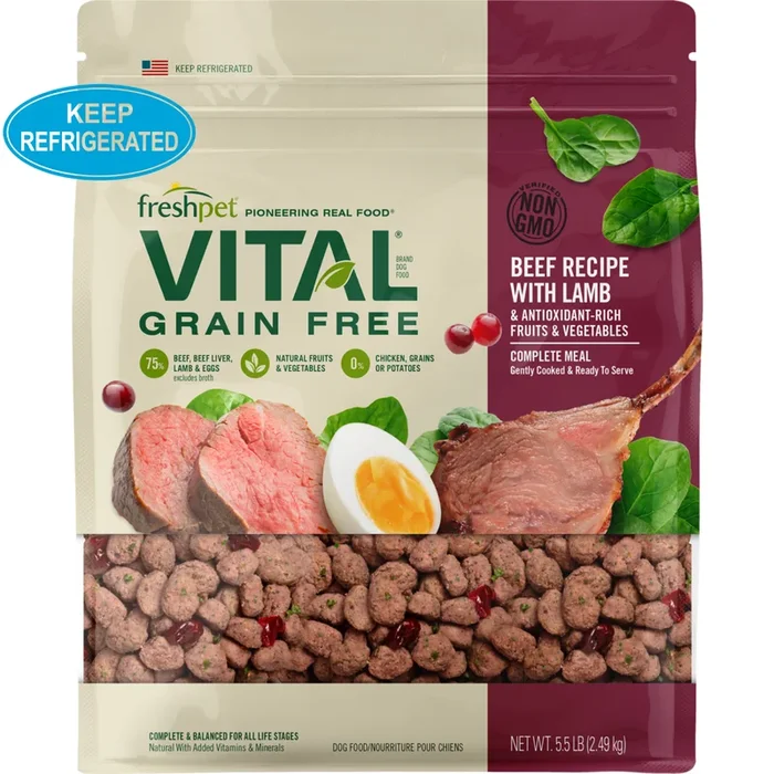 Cooked Dog Food – VITAL – Grain Free Beef Recipe with Lamb – 5.5 lb