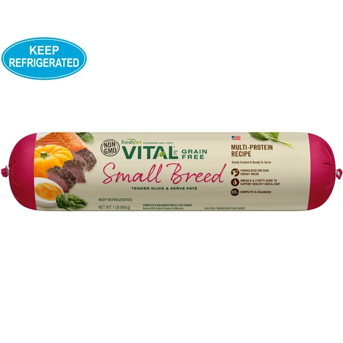 Cooked Dog Food – VITAL – Small Breed, Grain Free Multi-Protein Recipe, 1 lb roll