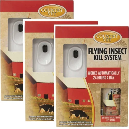 Country Vet Equine Automatic Flying Insect Control Kit 3-Pack