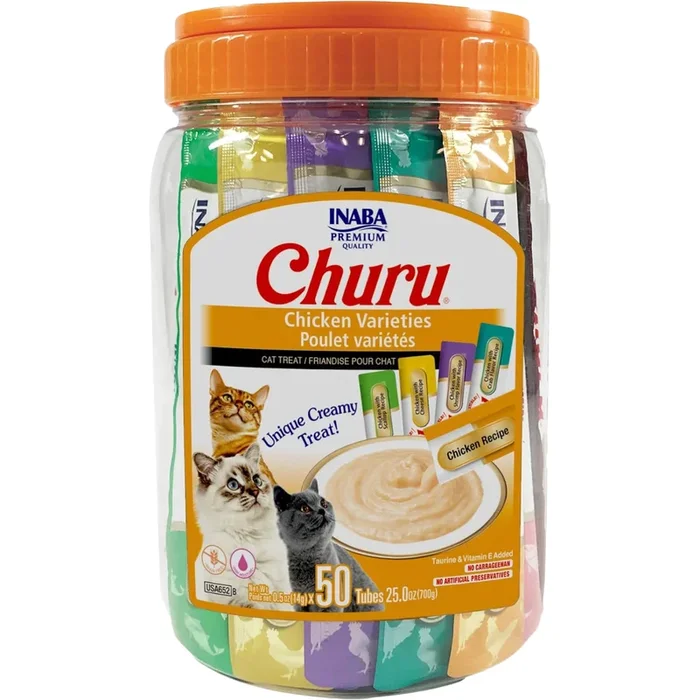 Creamy Cat Treat – CHURU – 50 ct Chicken Variety Jar