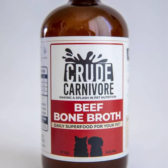 Crude Carnivore Beef Bone Broth for Dogs and Cats