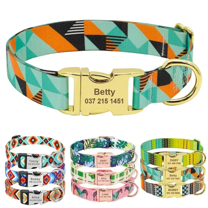 Custom Pet Collar w/ Patterns – Engrave Your Pet’s ID