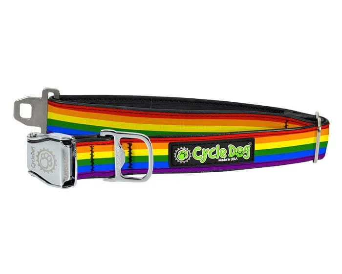 Cycle Dog Collar-Rainbow Pride Durable Reflective Bike-Inspired Pet Collar Accessory