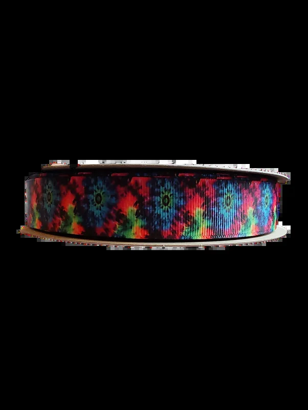 Dark Tie Dye Nylon Dog Collar