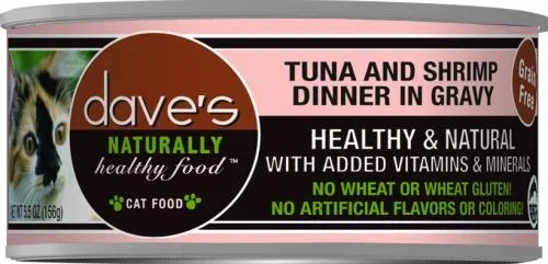 Dave’s Naturally Healthy Tuna and Shrimp in Gravy Canned Cat Food