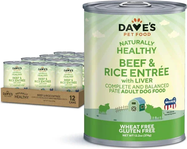 Dave’s Pet Food Naturally Healthy Wet Dog Food – Beef & Rice – 13oz Can