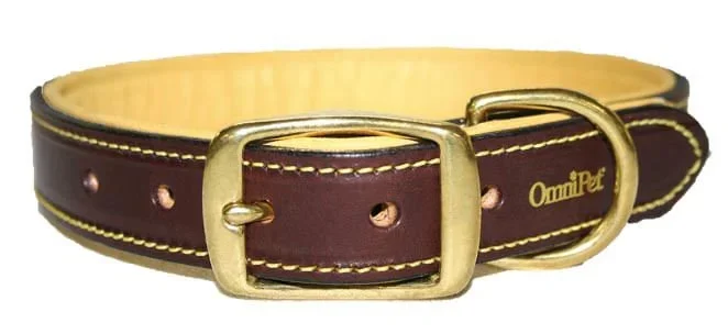 Deer Tan Leather Dog Collar, Havana Brown