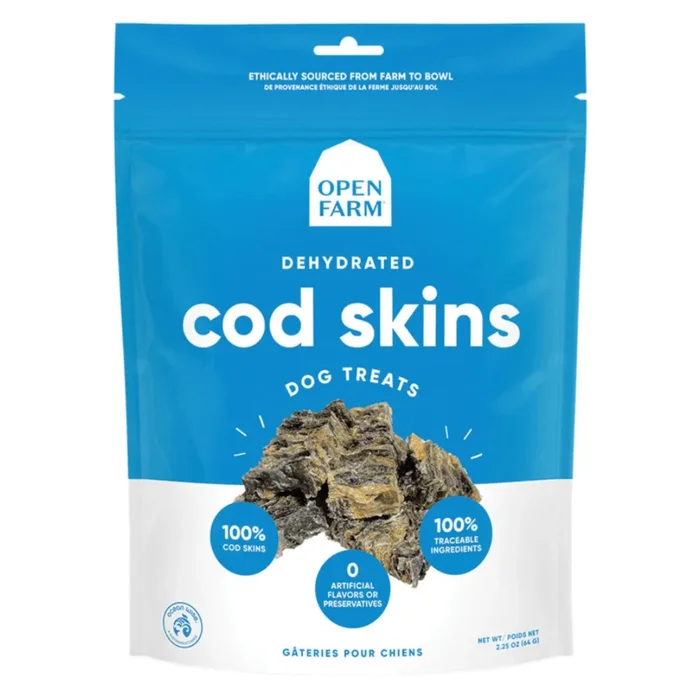 Dehydrated Dog Treat – Cod Skins – 2.25 oz