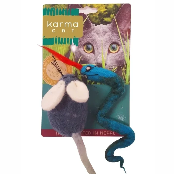 Dharma Dog Karma Cat – Cat Toy Wool Snake & Mouse