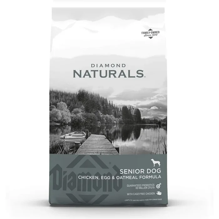 Diamond Naturals Senior Dry Dog Food – Chicken Egg & Oatmeal – 18lb Bag