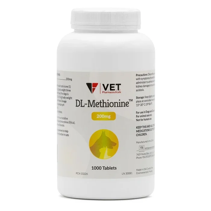 DL Methionine Tablets Urinary pH Support for Dogs & Cats