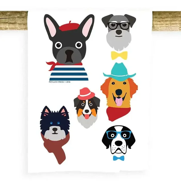 Dog Characters Tea Towel